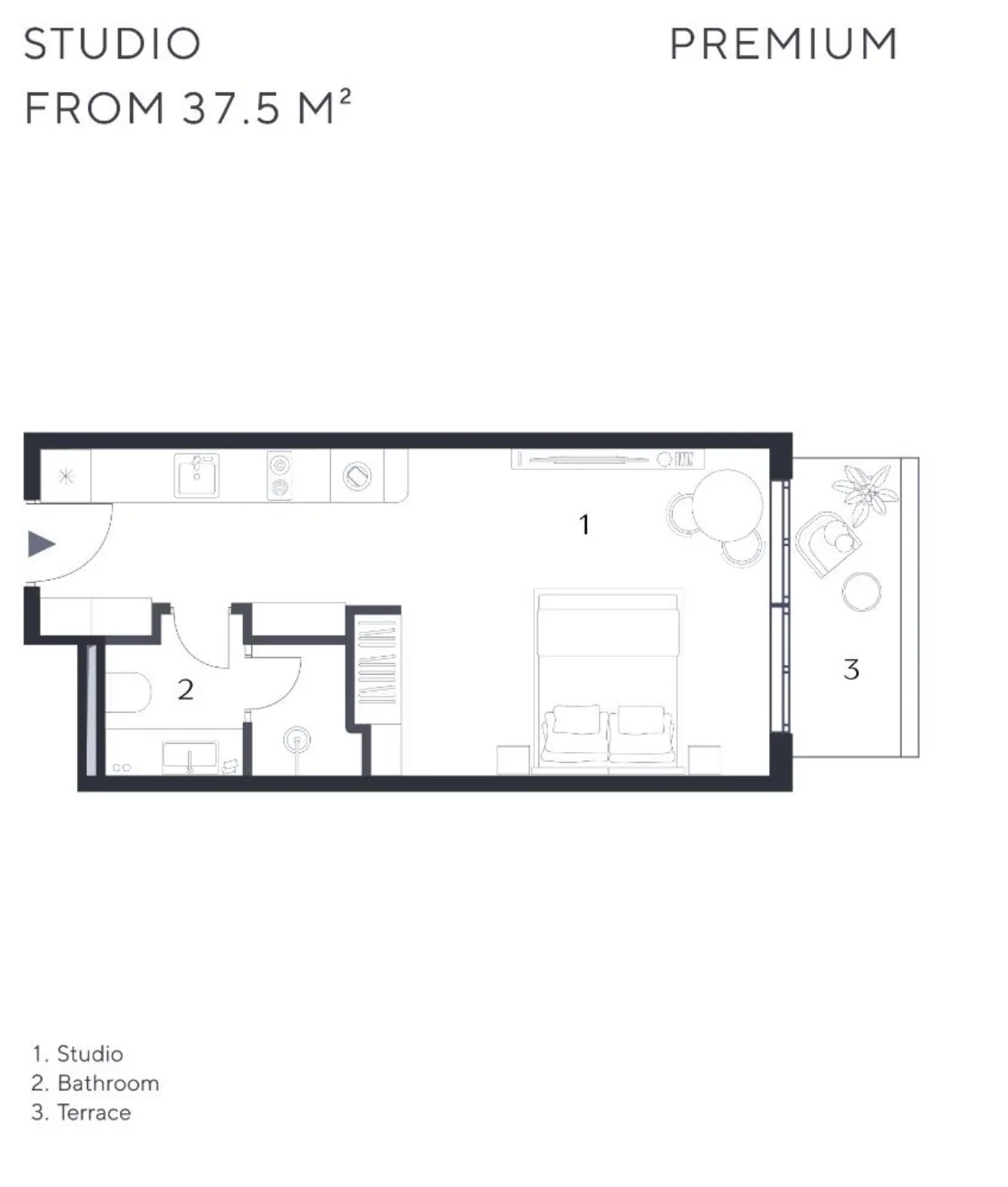 Layan Verde — Studio floor plan