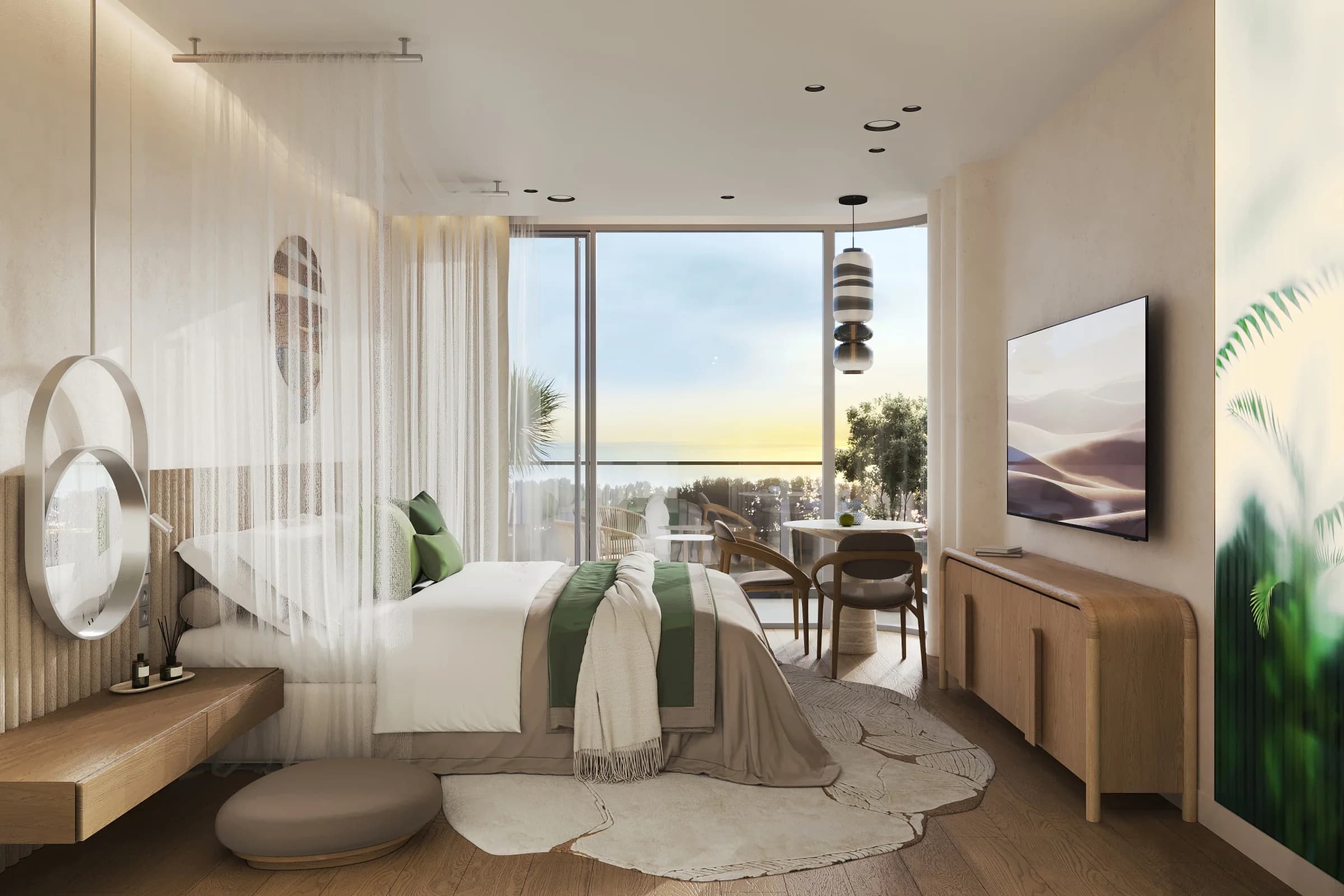 Studio living and sleeping area at Layan Verde