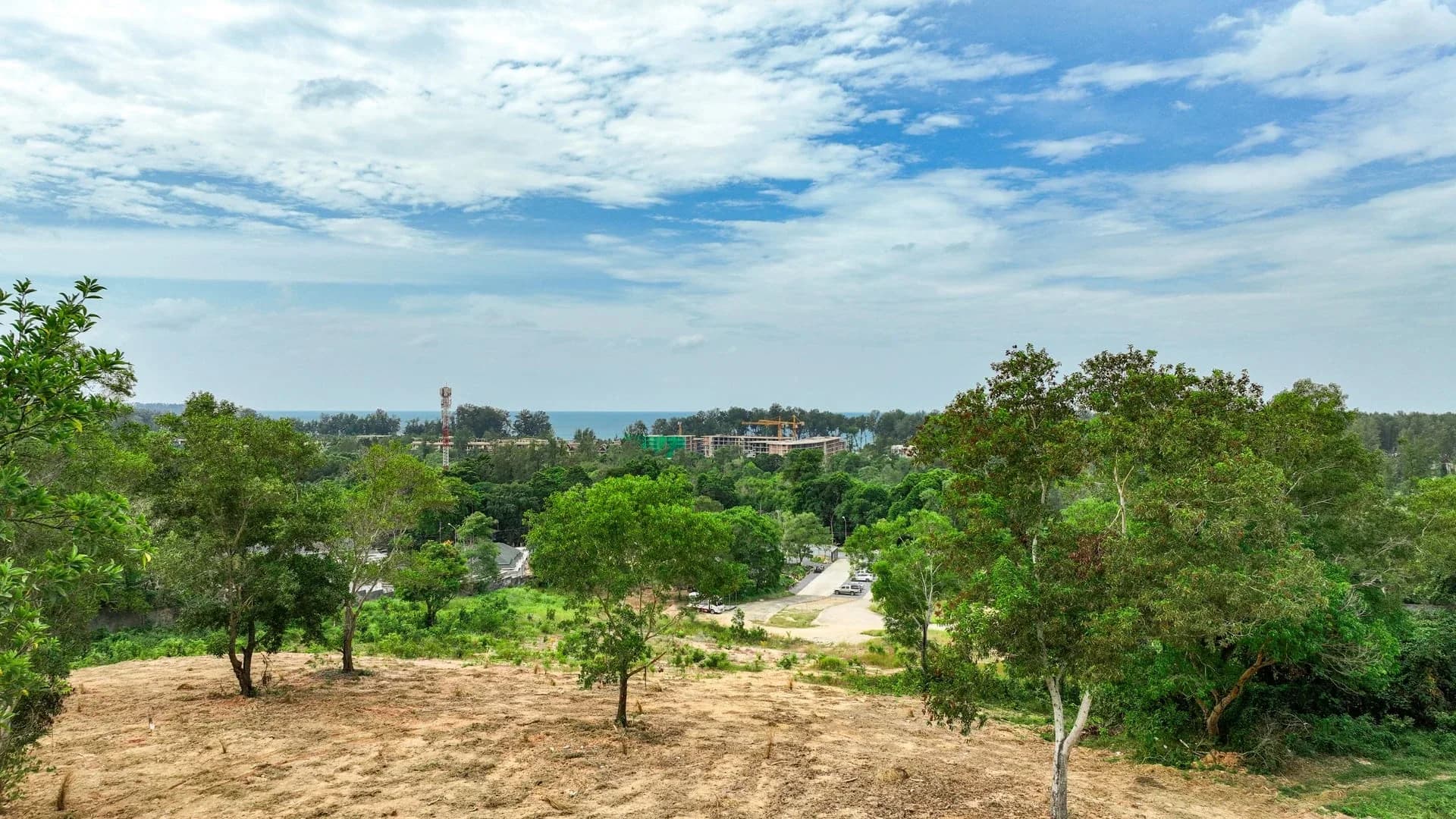 Layan Verde site looking across the access clearing toward the sea