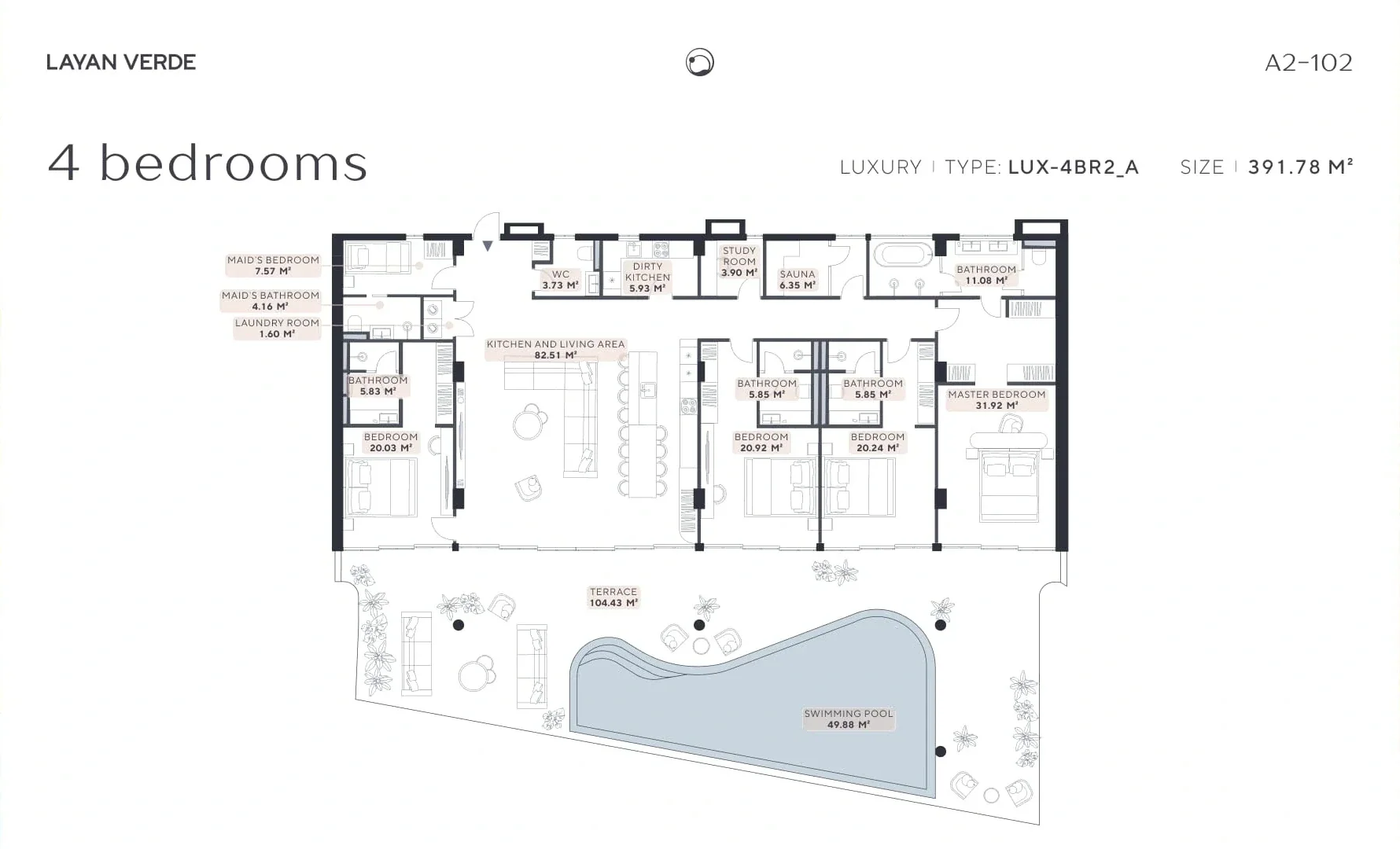 Layan Verde — 4BR+ floor plan