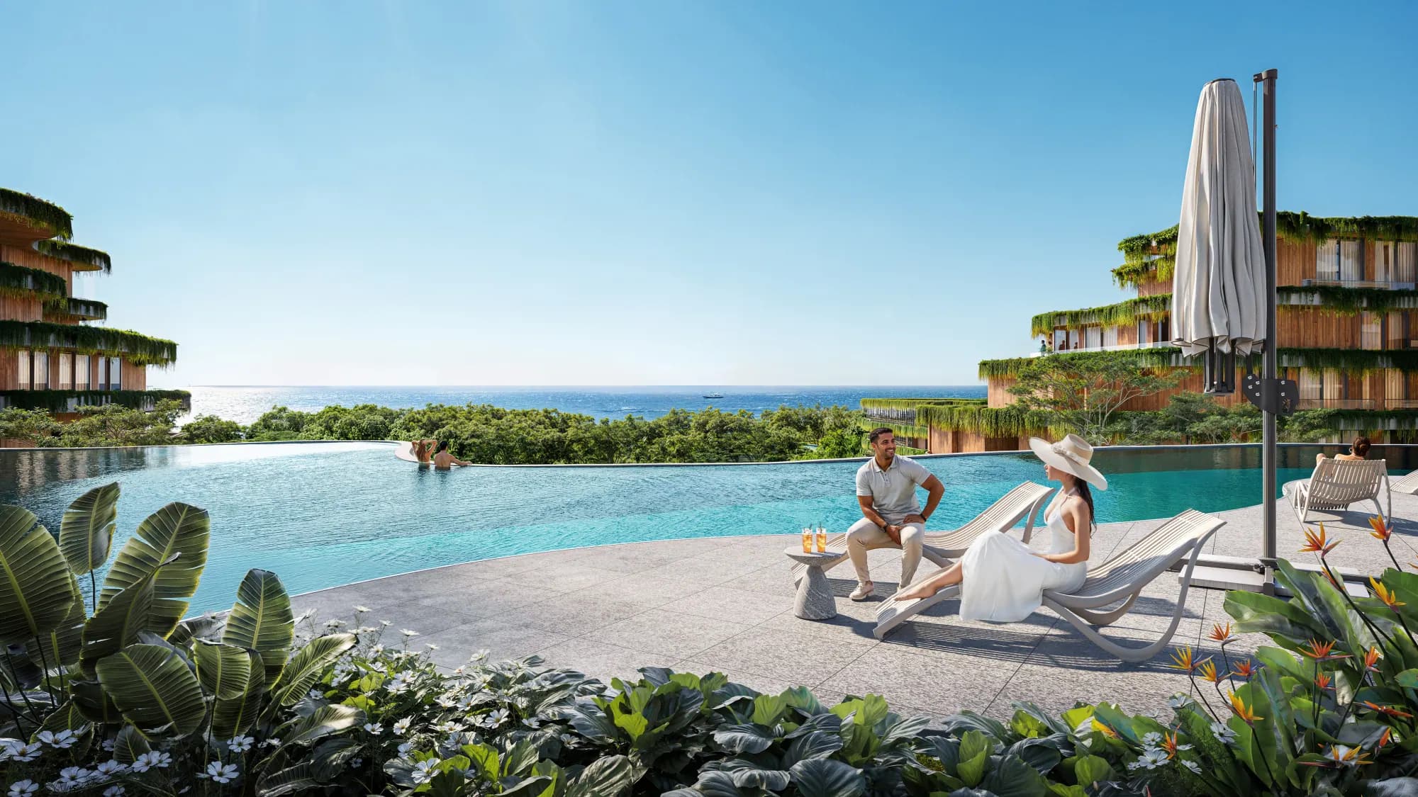 Ocean outlook from a planned Layan Verde pool terrace