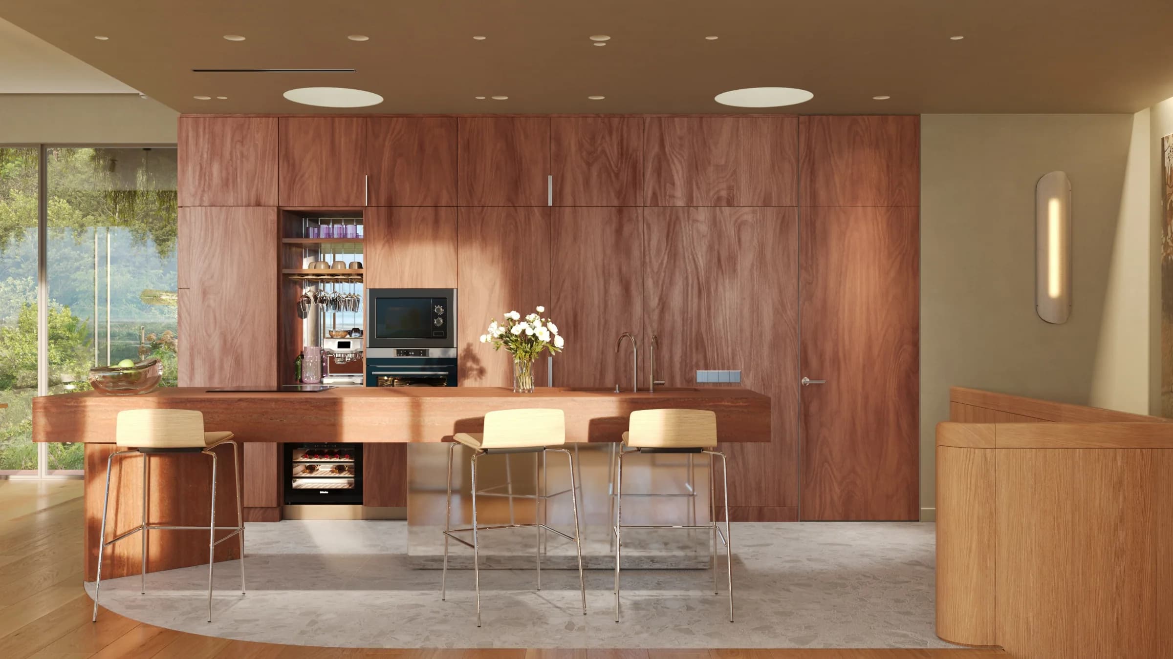 4BR kitchen with island and dining table