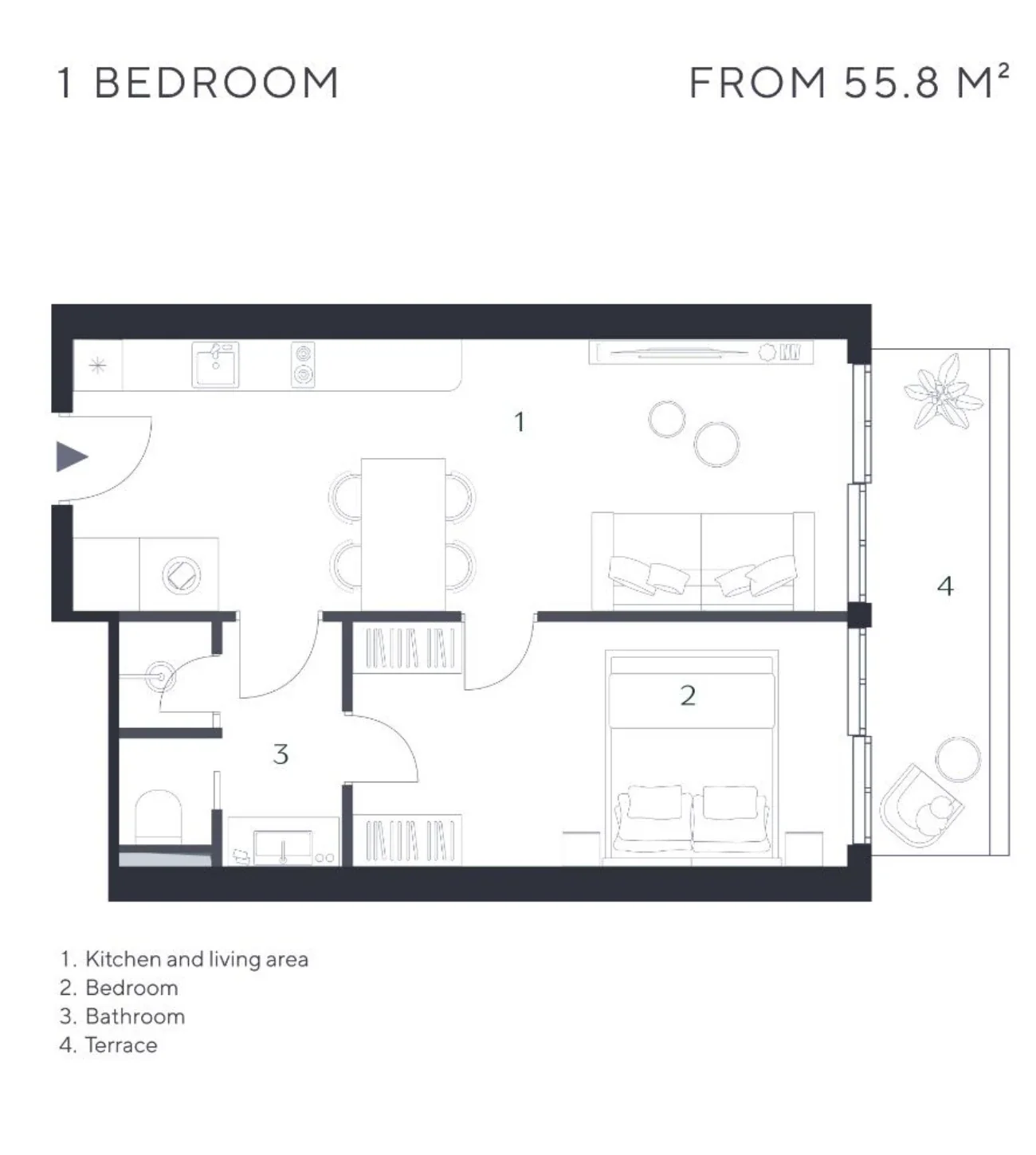 Layan Verde — 1BR floor plan
