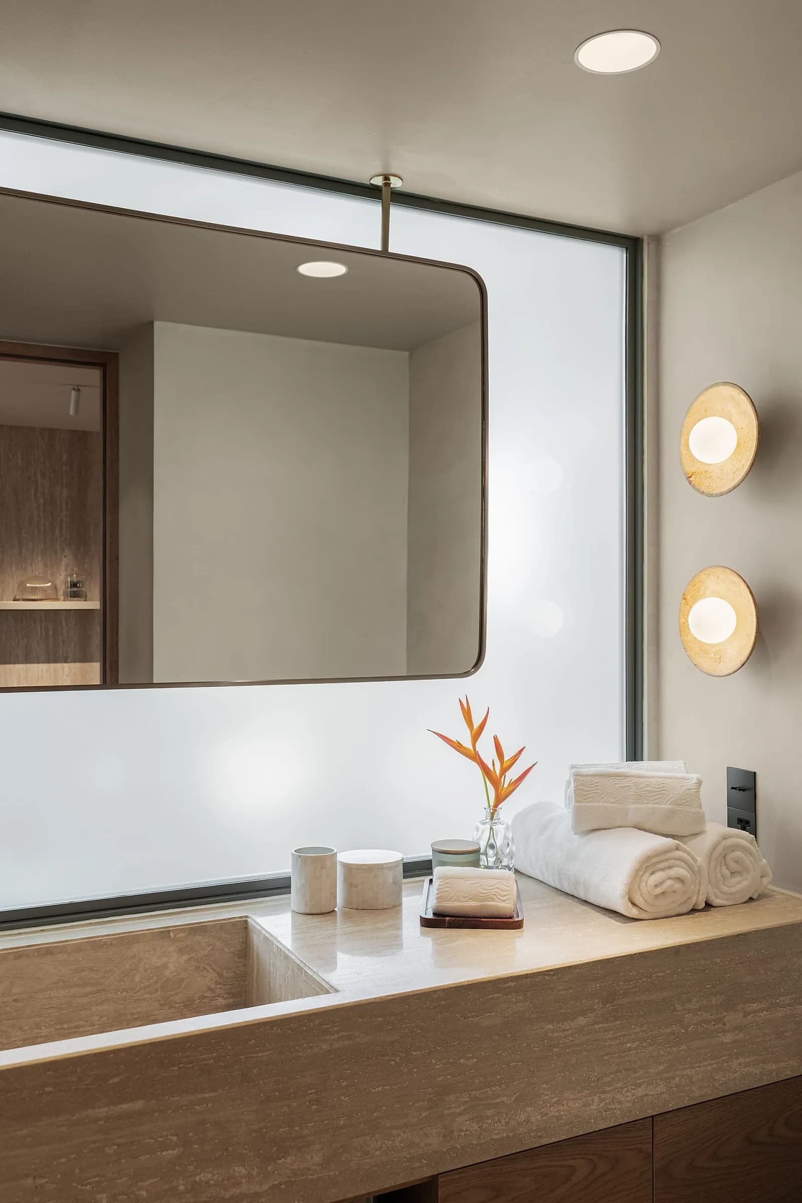 Layan Verde bathroom vanity and stone detailing