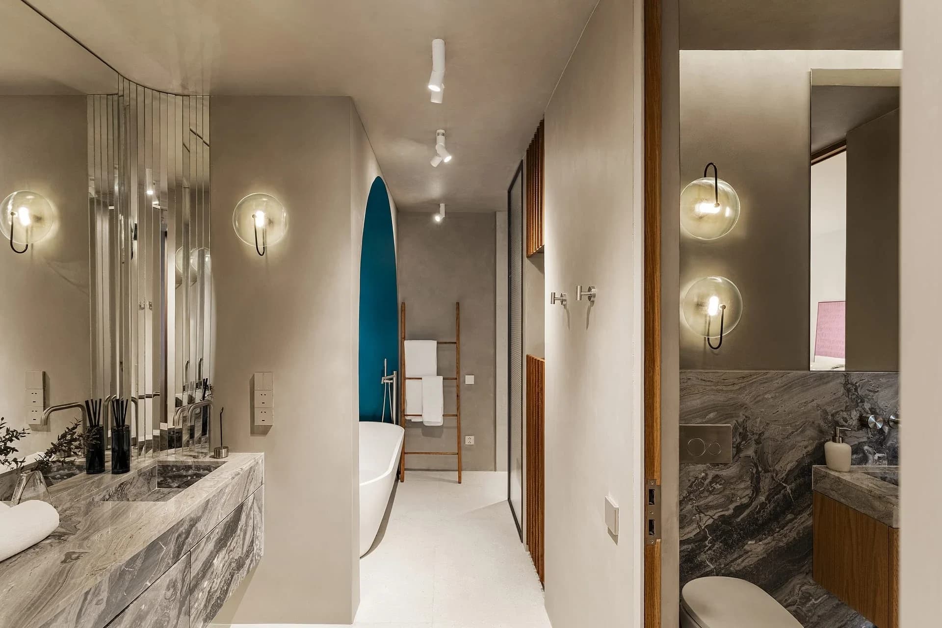 Layan Verde bathroom with a freestanding bath