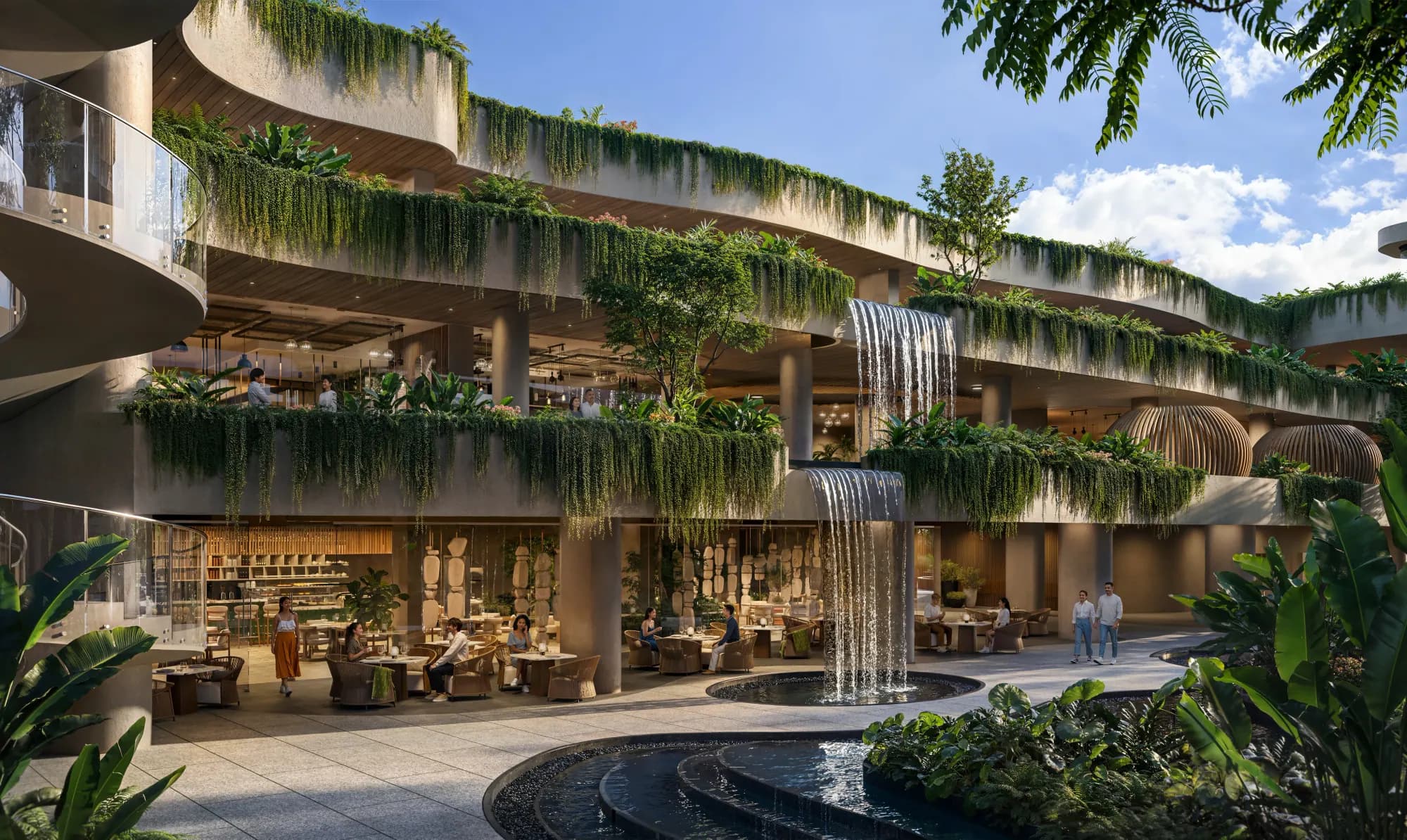 Planned community mall within the Layan Verde landscape