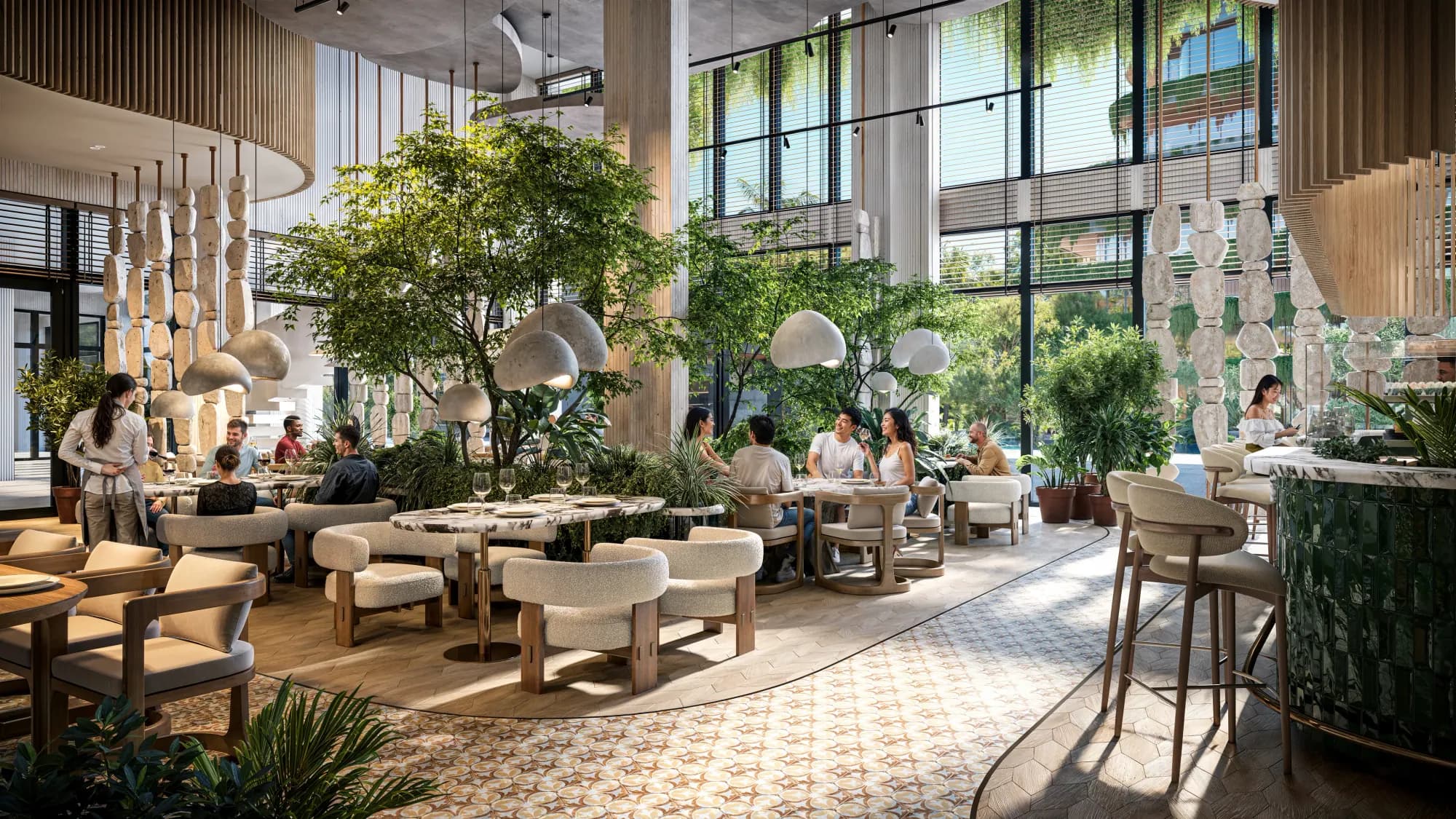 Planned all-day dining restaurant in Layan Verde Building B1